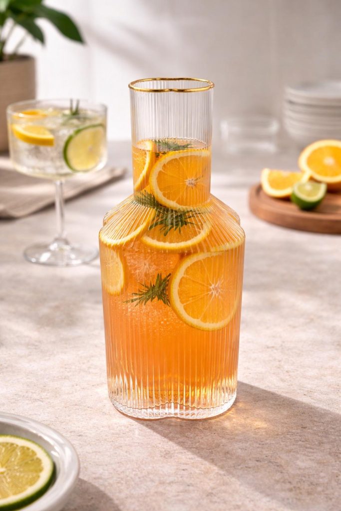 Carafe clover lines contour doré