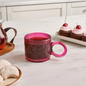 Mug en verre Miracle, 240 ml, cercle rose