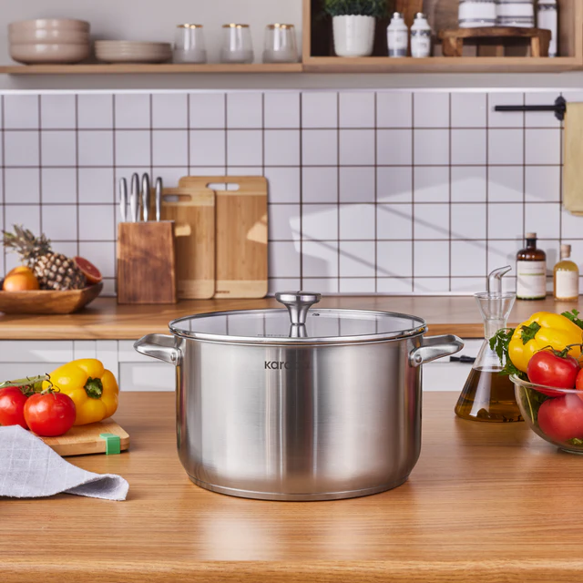 Elite Casserole en acier inoxydable avec couvercle 28 cm