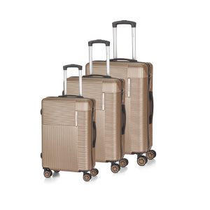 Ensemble de valises Voyage « New York » - 3 pièces, champagne