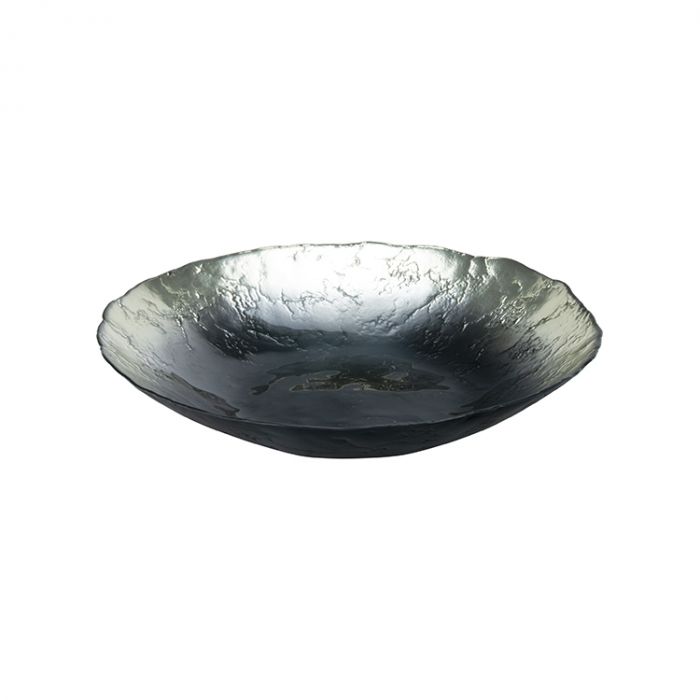 Assiette à fruits Moon, 40cm, argent-noir