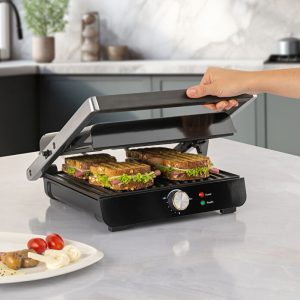 Grille-pain et grill Grilliant 1356H, corps en acier inoxydable et plaque en fonte