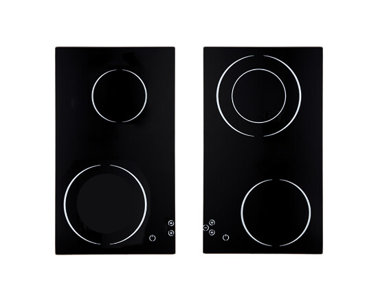 Plaque de recouvrement pour plaque de cuisson 52x30 cm - 2 pièces - noir