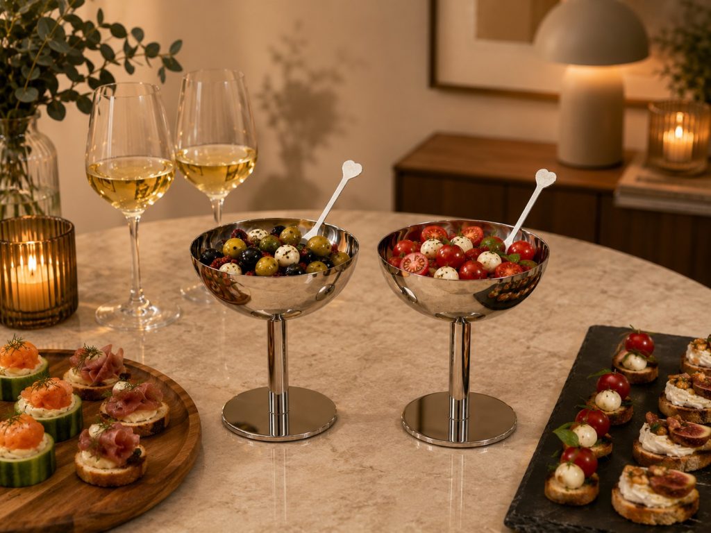Coupes à apéritif avec fourchettes AURA 10 cm - 2 pièces