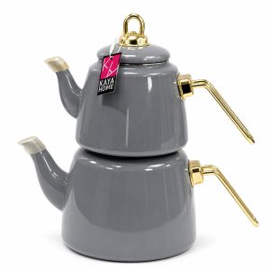 KAYA HOME EMAILLE THEIERE 1 LITRE X 2 LITRES / GRIS