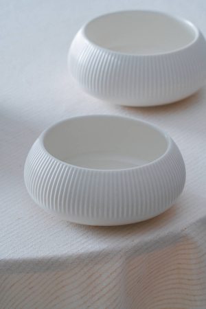 Bol JEA Blanc Côtelé en Céramique - 14 cm