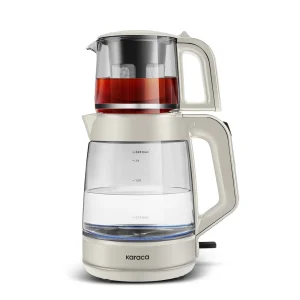 Karaca Glass Tea XL 2in1 Théière en Verre et Bouilloire - Starlight