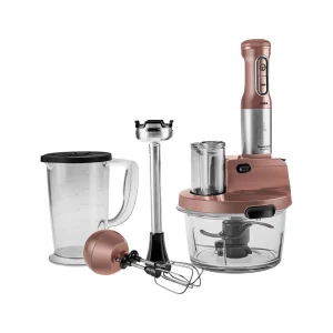 KARACA MASTERMAID PROSTEEL Blender Set Long support pour mixeur, 6 couteaux 2500 W - Rose gold